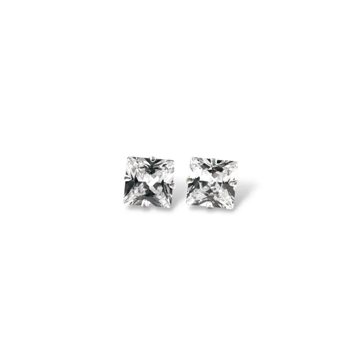 Pendientes Zirconita Cuadrado Plata de Ley