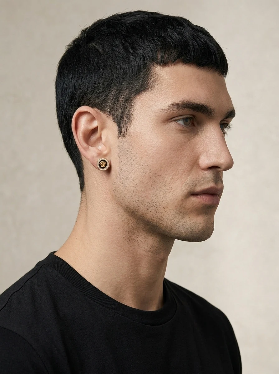 Pendientes Medusa Black Zirconitas - Imagen 6