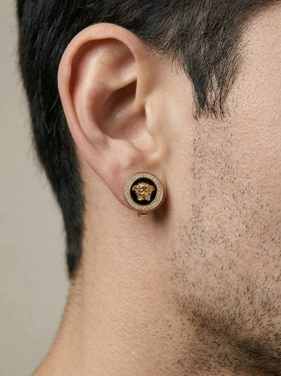 Pendientes Medusa Black Zirconitas - Imagen 5